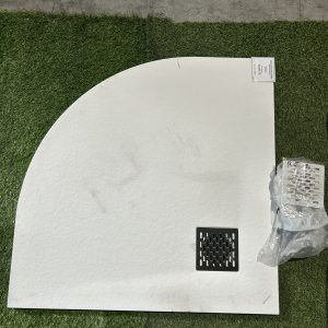 Receveur Malenke Blanc Ardoise 1/4 rond 80x80 cm